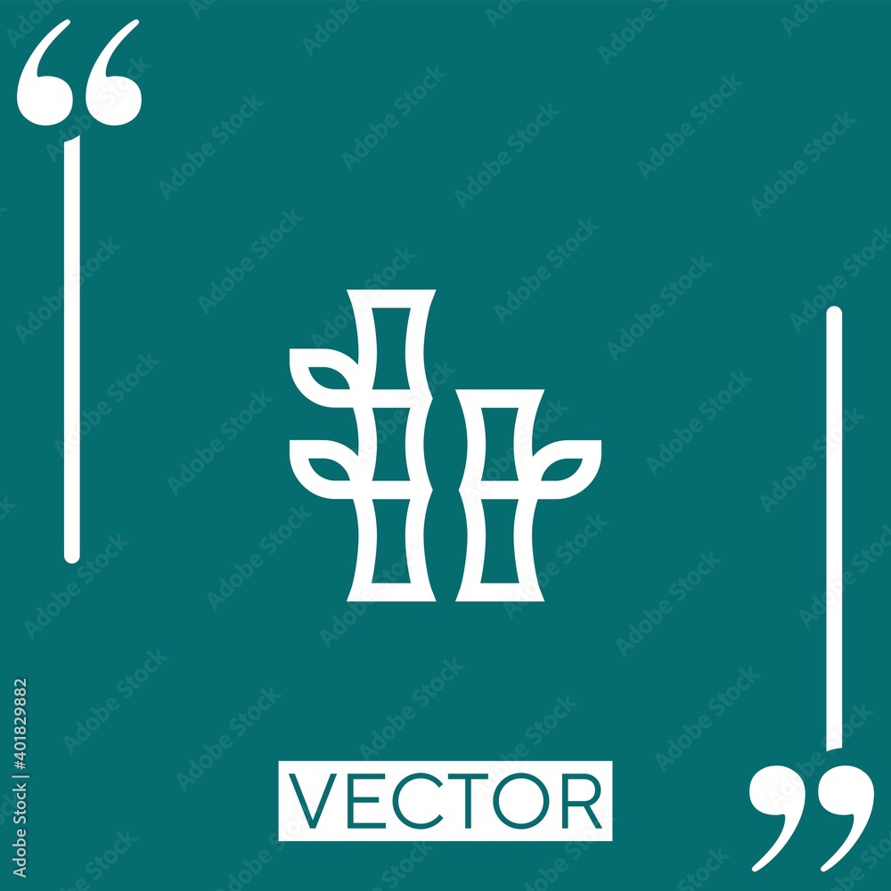 Poster bamboo vector icon linear icon. editable stroked line