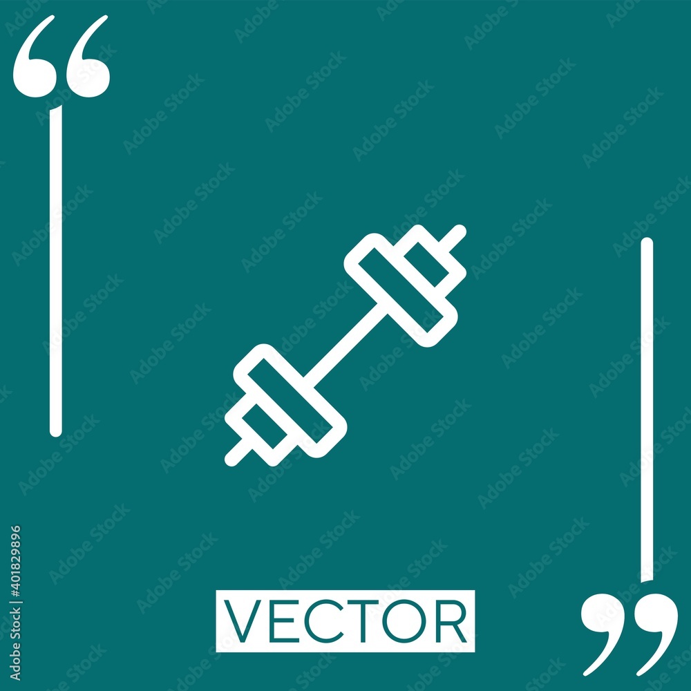 Poster barbell vector icon linear icon. editable stroked line