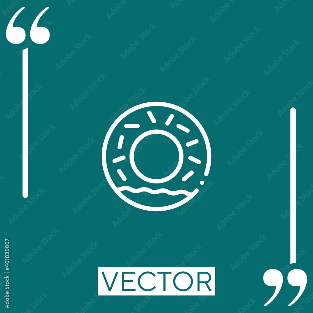 Poster donut vector icon linear icon. editable stroked line