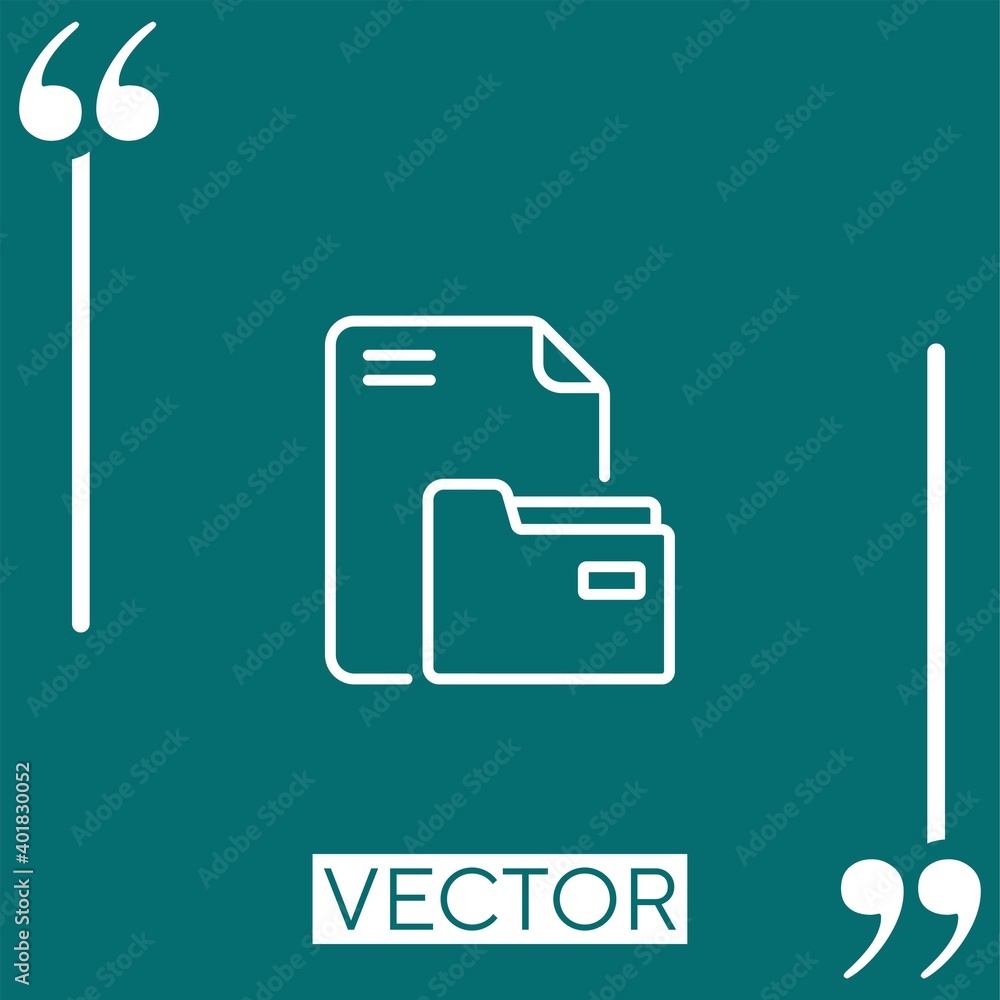 Poster file vector icon linear icon. editable stroked line