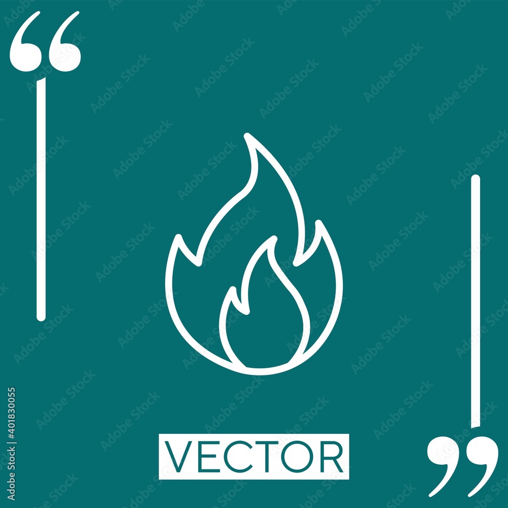 Poster fire vector icon linear icon. editable stroked line