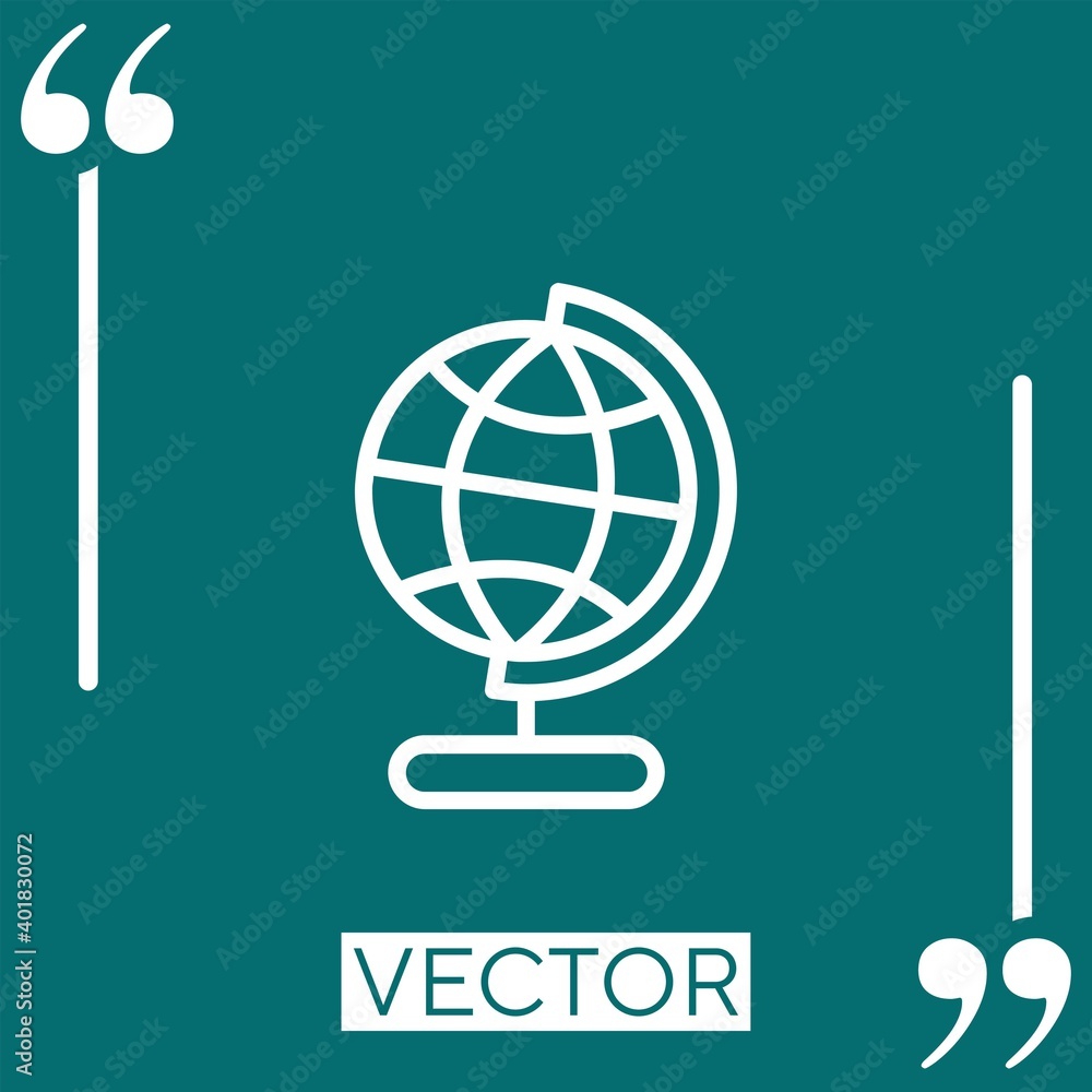 Poster globe grid vector icon linear icon. editable stroked line