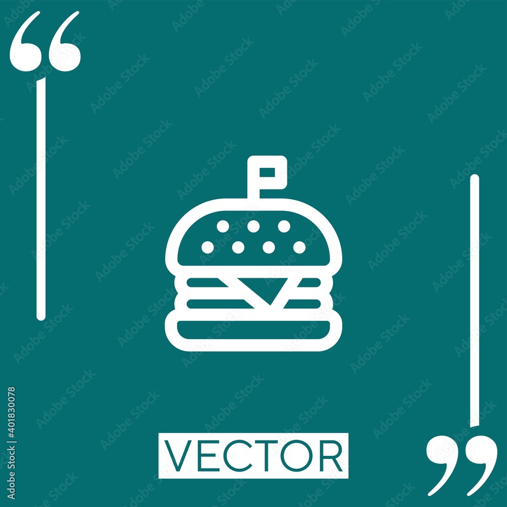 Poster hamburger vector icon linear icon. editable stroked line