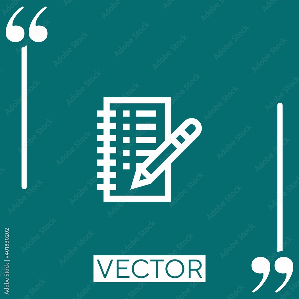 Poster list vector icon linear icon. editable stroked line