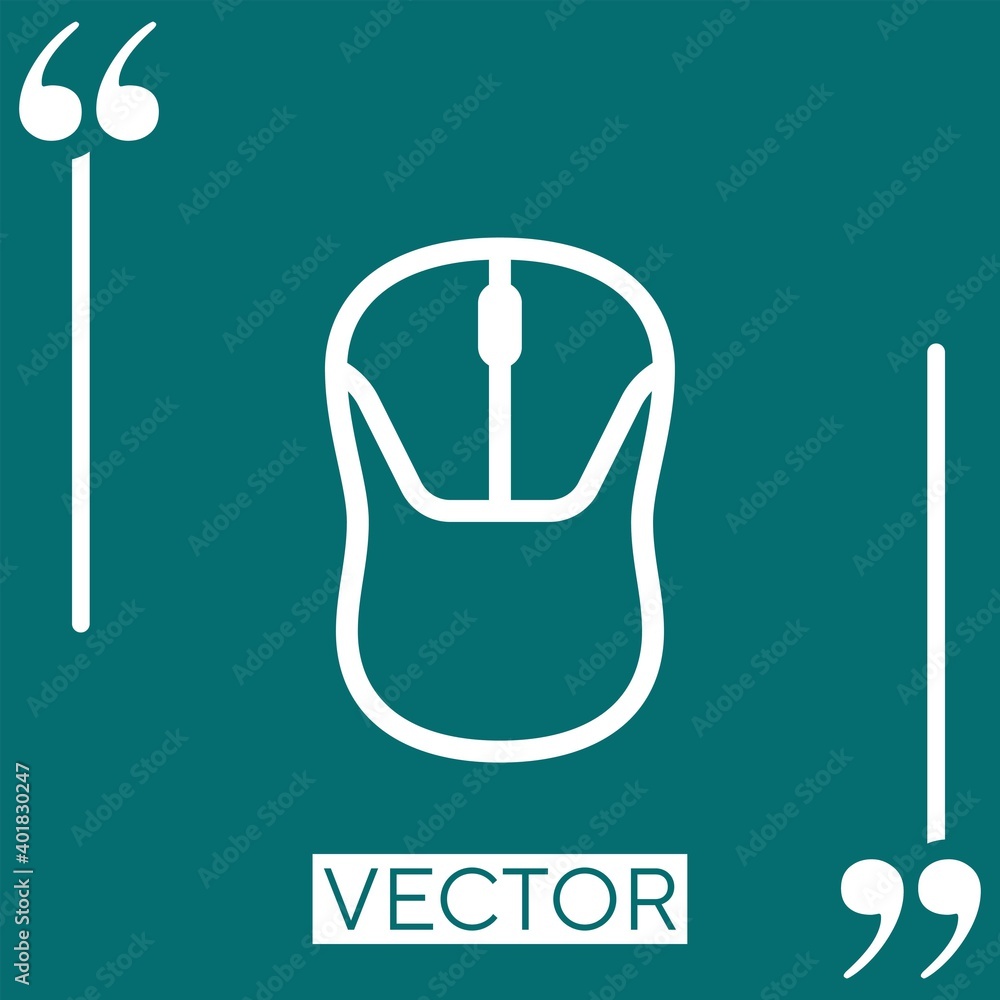 Poster mouse vector icon linear icon. editable stroke line