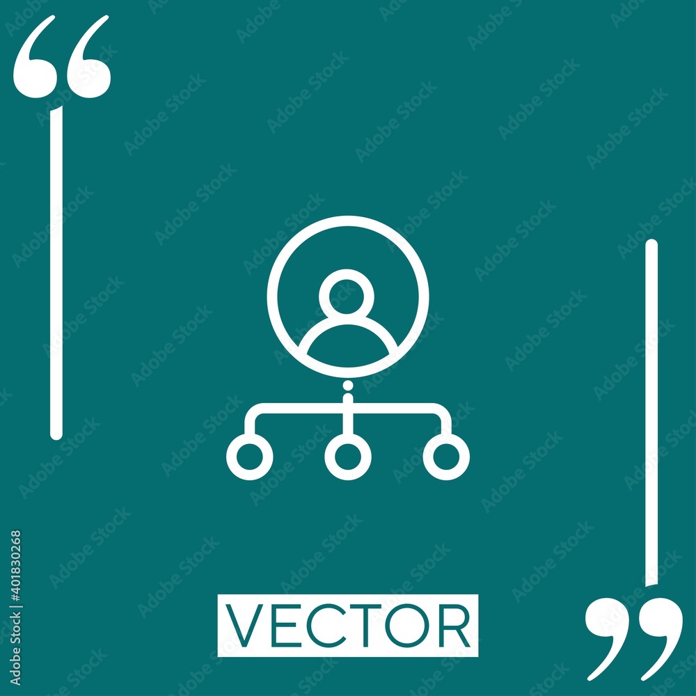 Poster networking vector icon linear icon. editable stroked line