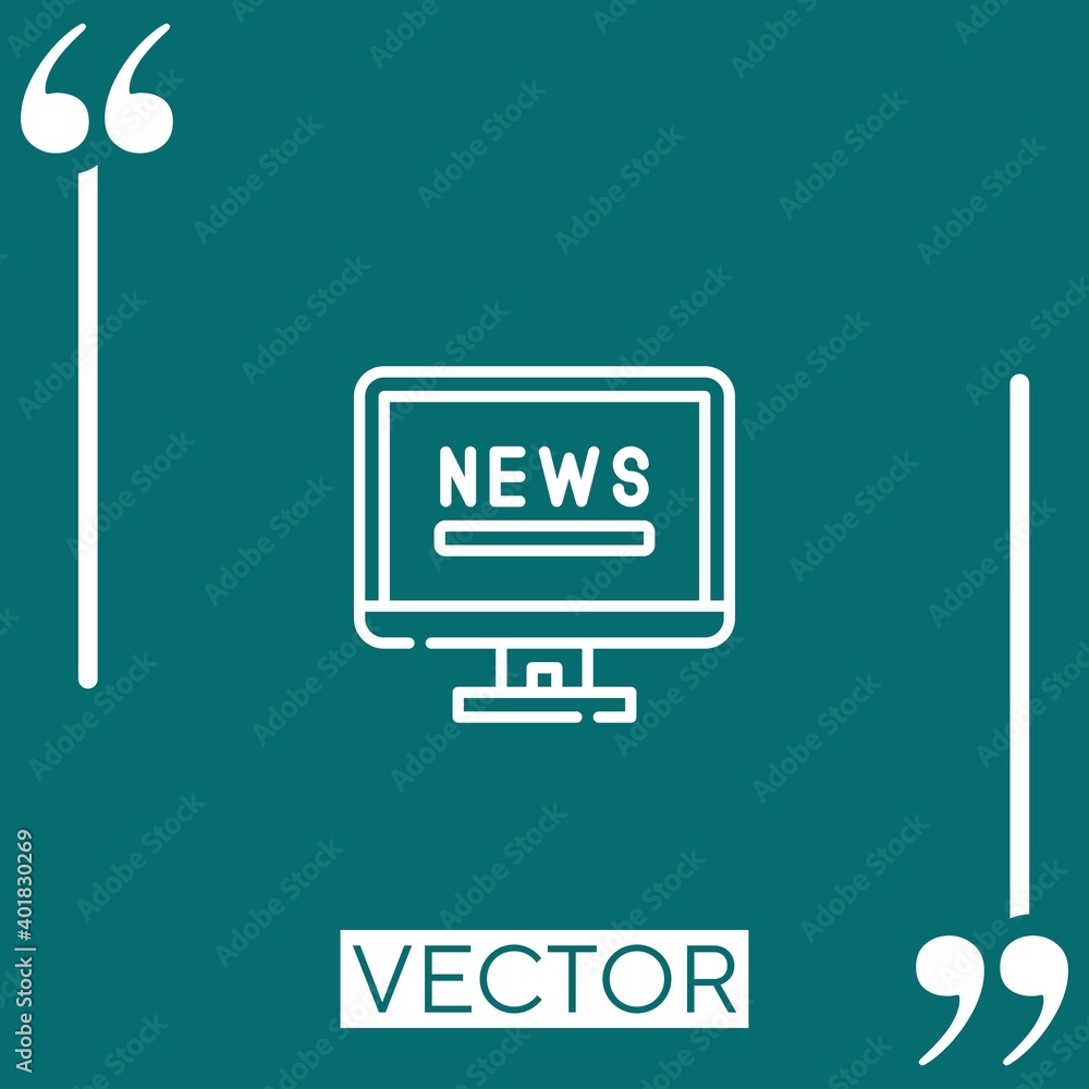 Poster news vector icon linear icon. editable stroked line