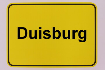 Illustration eines Stadteingangsschildes der Stadt Duisburg