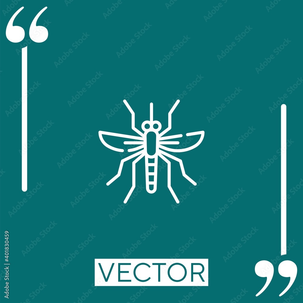 Poster mosquito vector icon linear icon. editable stroke line