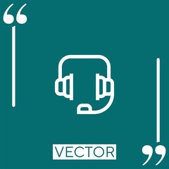 headphones vector icon Linear icon. Editable stroke line