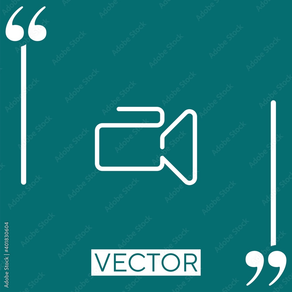 Poster video camera vector icon linear icon. editable stroke line