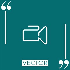 video camera vector icon Linear icon. Editable stroke line