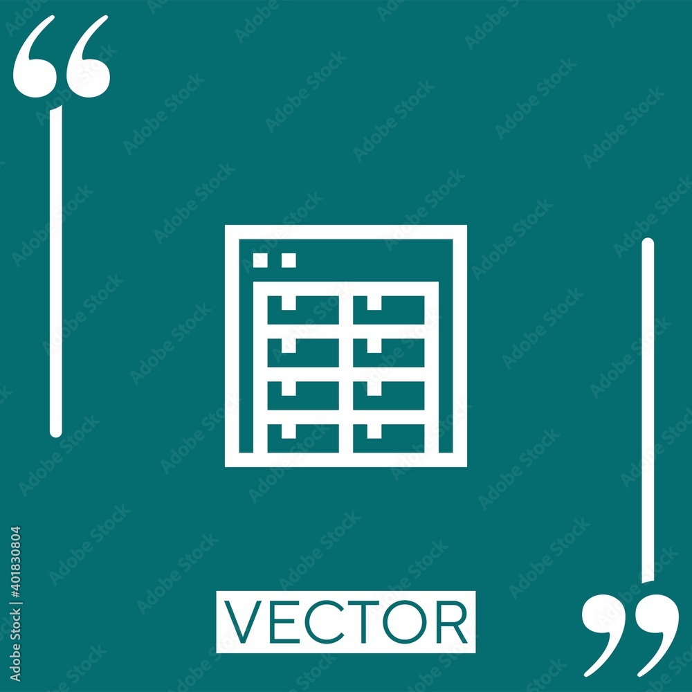 Poster server vector icon linear icon. editable stroke line