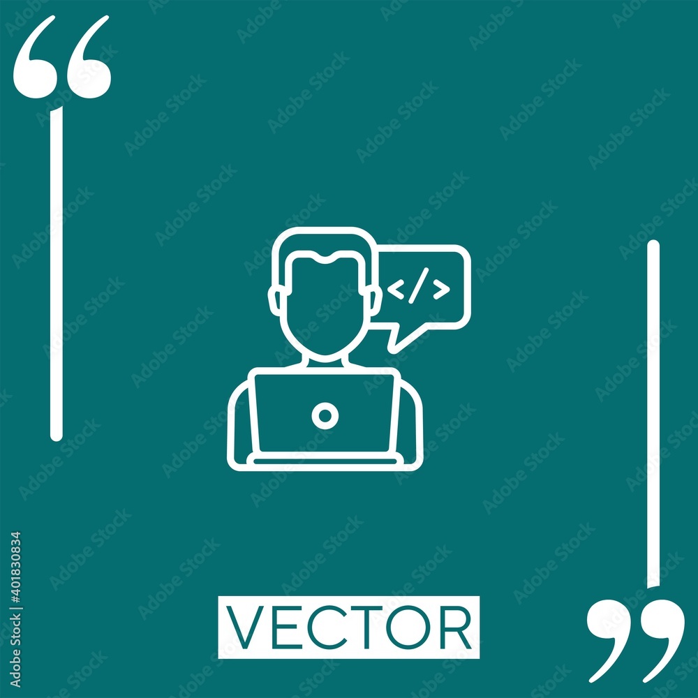 Poster web development vector icon linear icon. editable stroke line