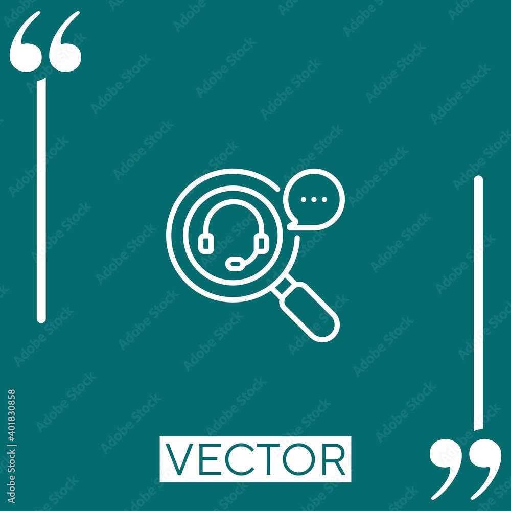 Aufkleber call center agent vector icon linear icon. editable stroke line