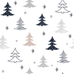 Obraz premium Seamless pattern with Christmas trees.