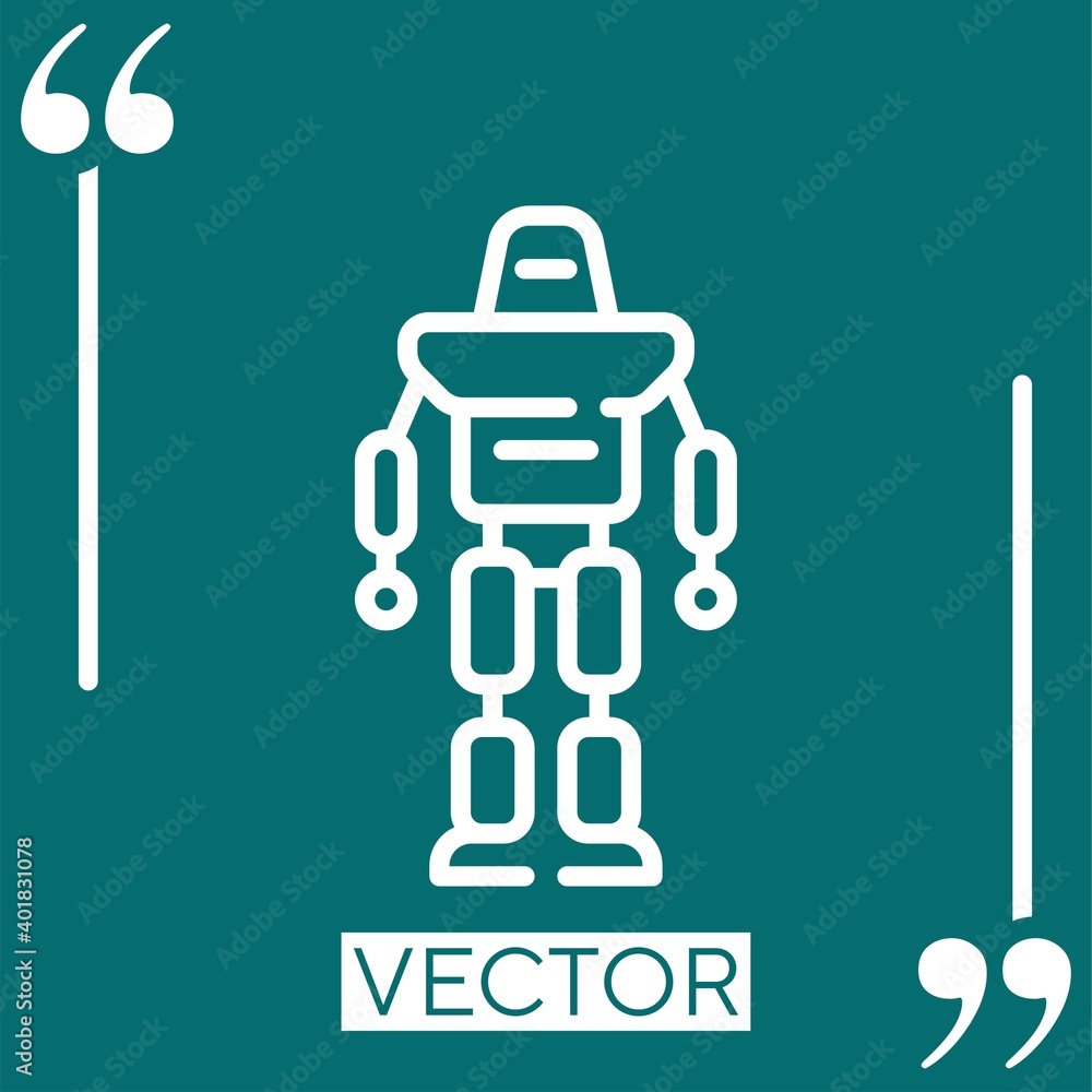 Poster robot vector icon linear icon. editable stroke line