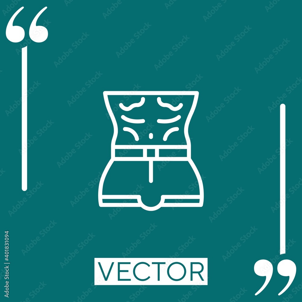 Poster torso vector icon linear icon. editable stroke line