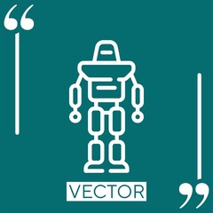 robot   vector icon Linear icon. Editable stroke line