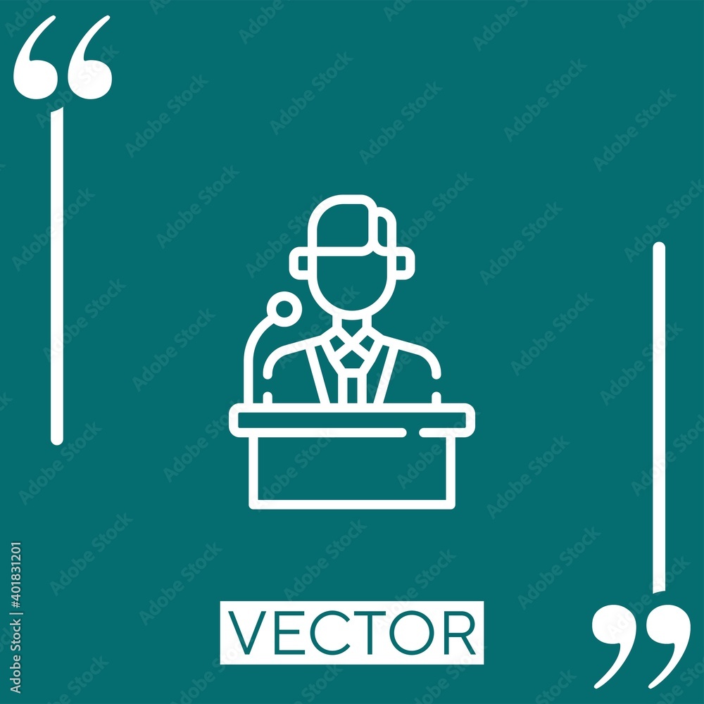 Poster speech vector icon linear icon. editable stroke line