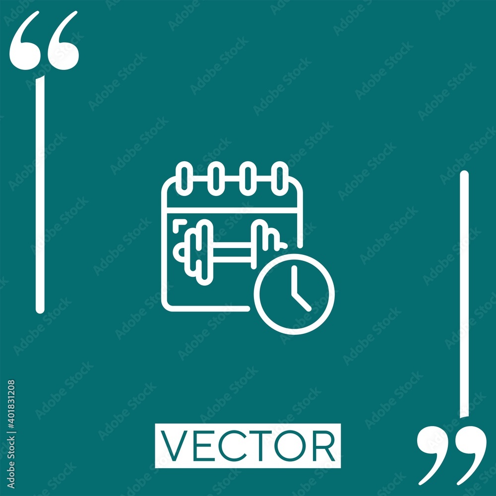 Poster training vector icon linear icon. editable stroke line