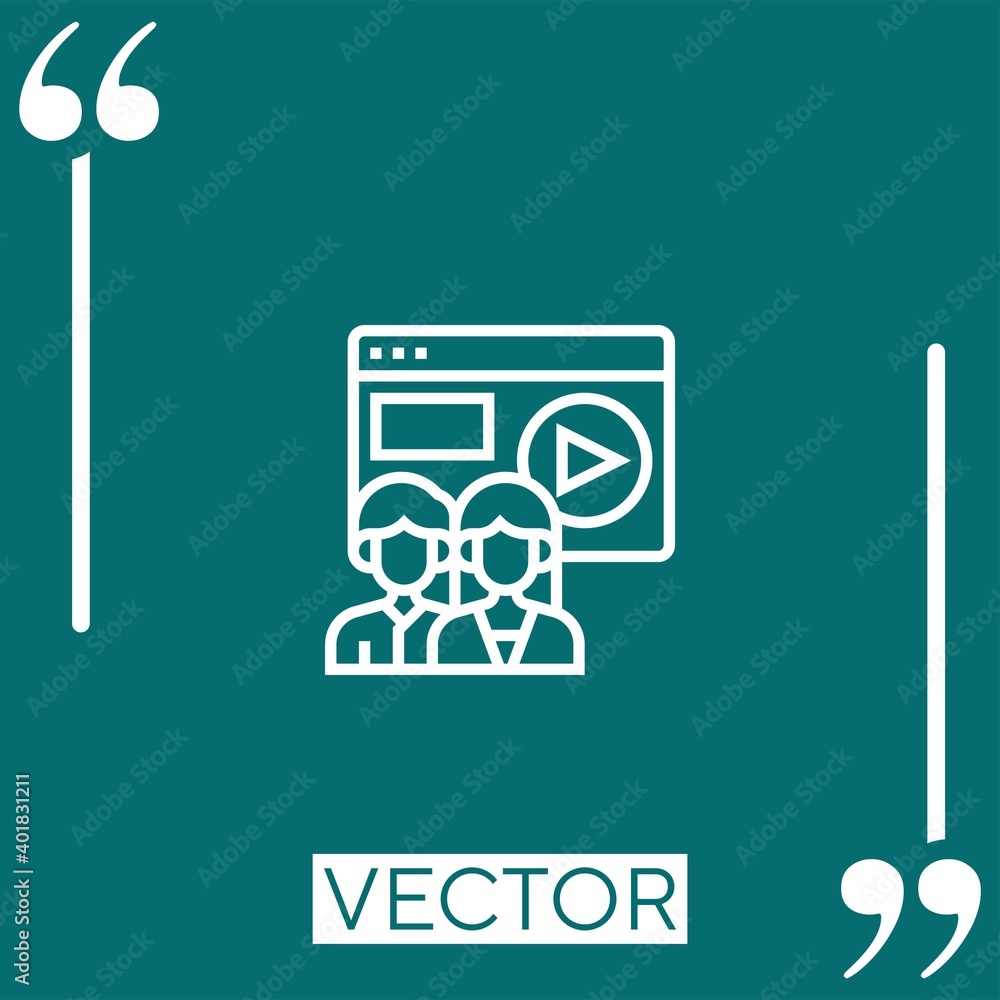 Poster unique visitor vector icon linear icon. editable stroke line