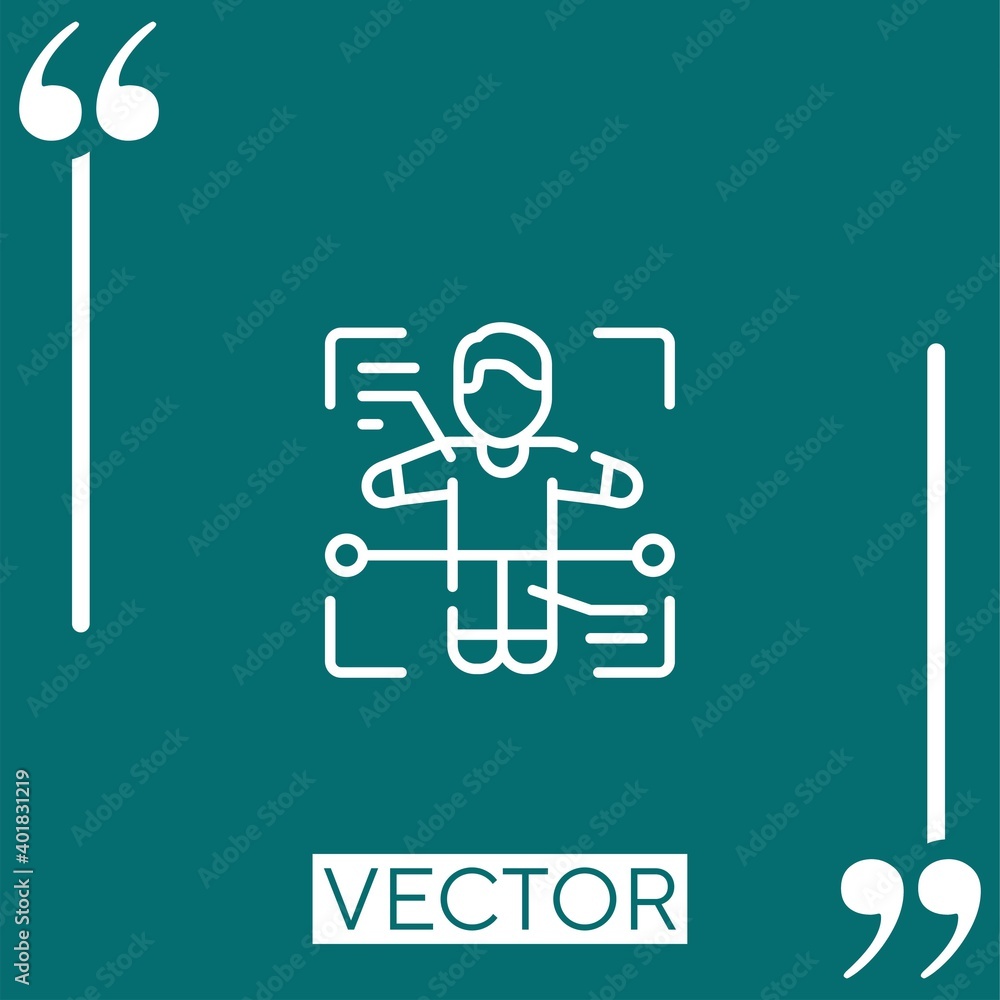 Aufkleber body scan vector icon linear icon. editable stroke line