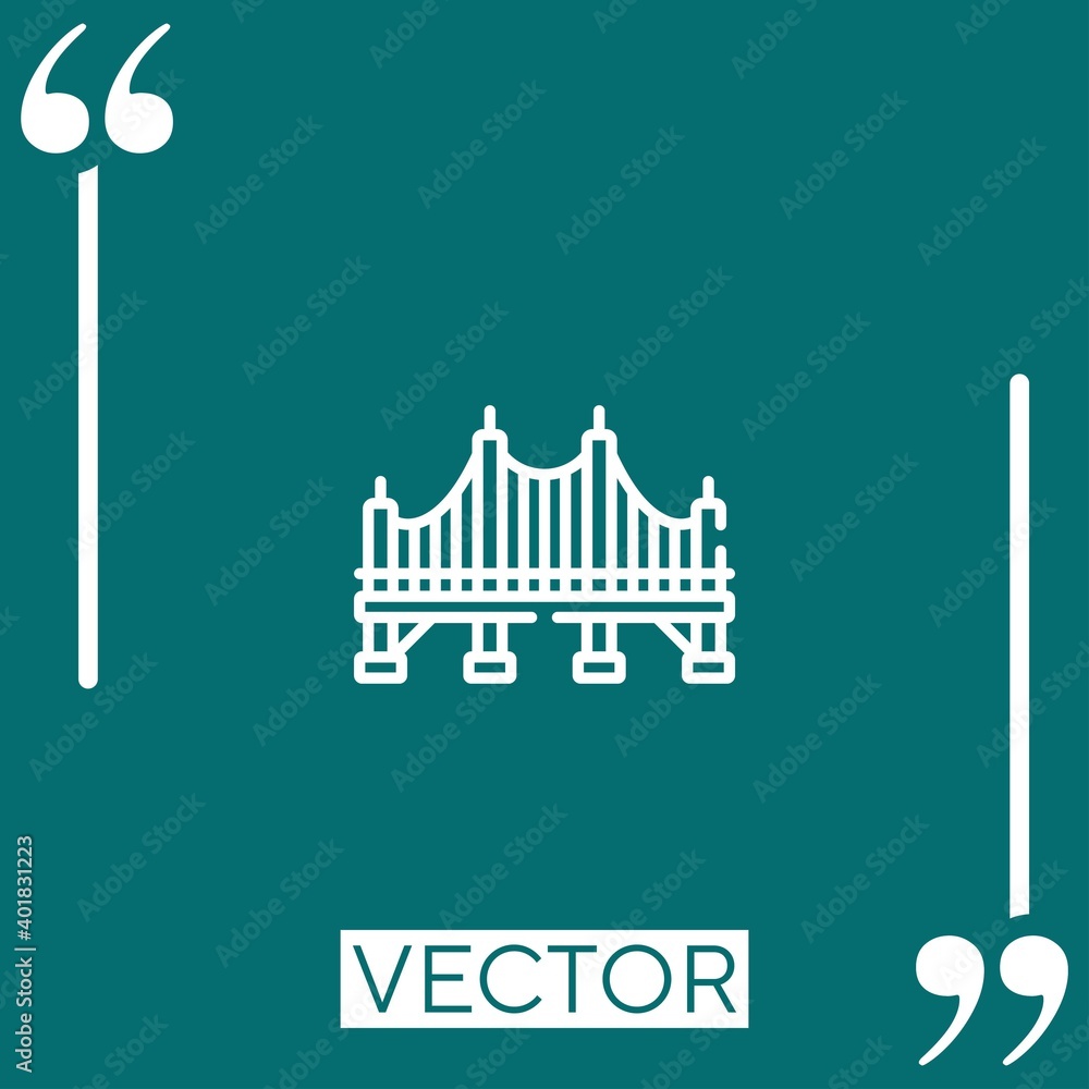 Poster bridge vector icon linear icon. editable stroke line