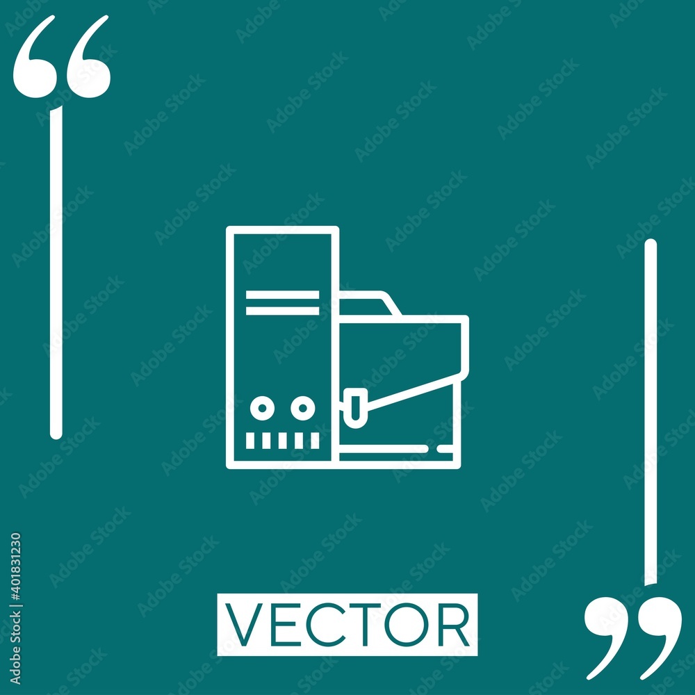 Poster device manager vector icon linear icon. editable stroke line