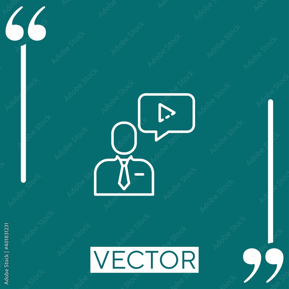 Poster conversation vector icon linear icon. editable stroke line