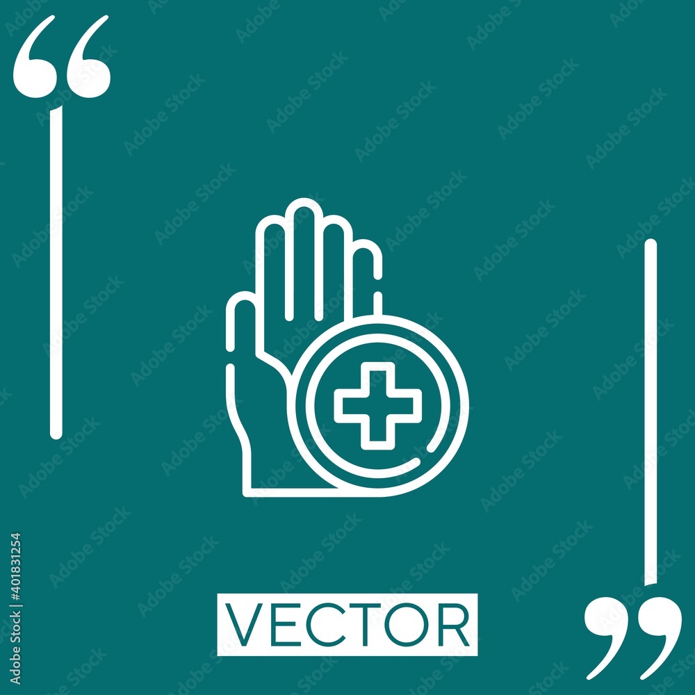 Poster hand vector icon linear icon. editable stroke line