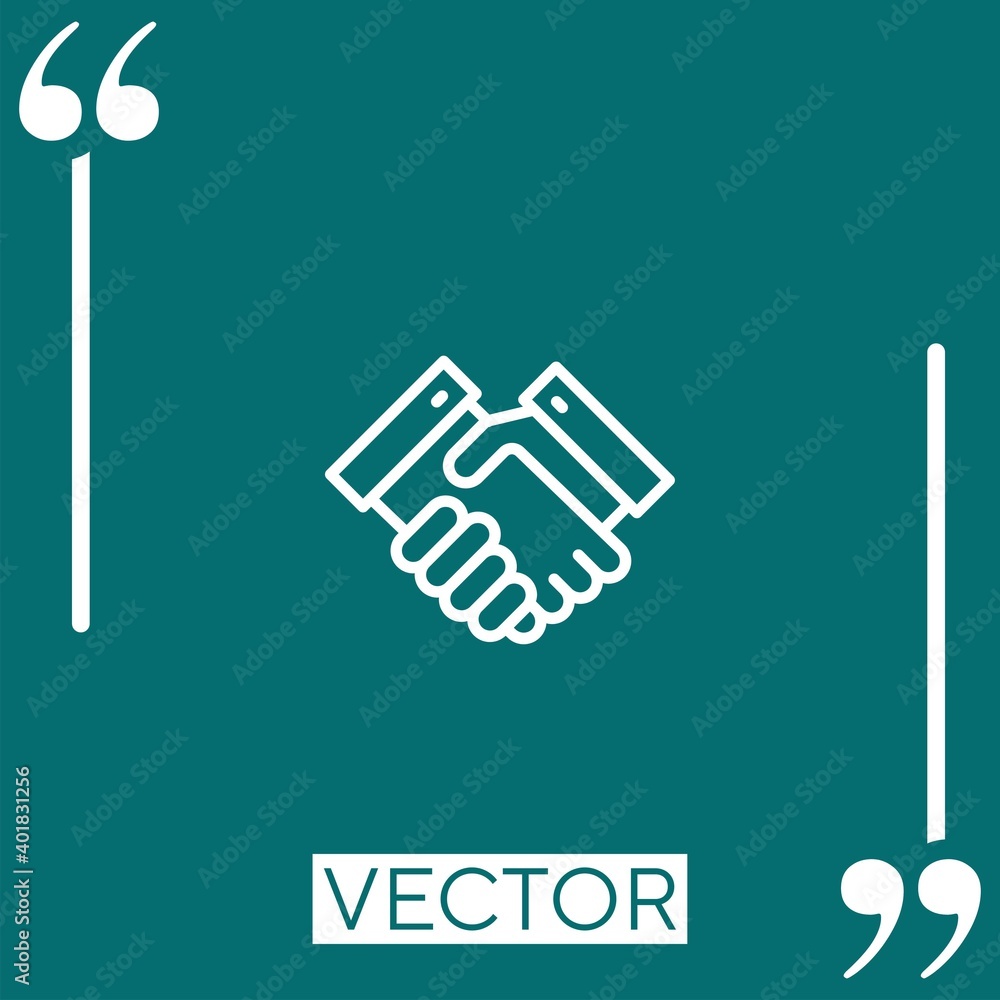 Poster handshake vector icon linear icon. editable stroke line