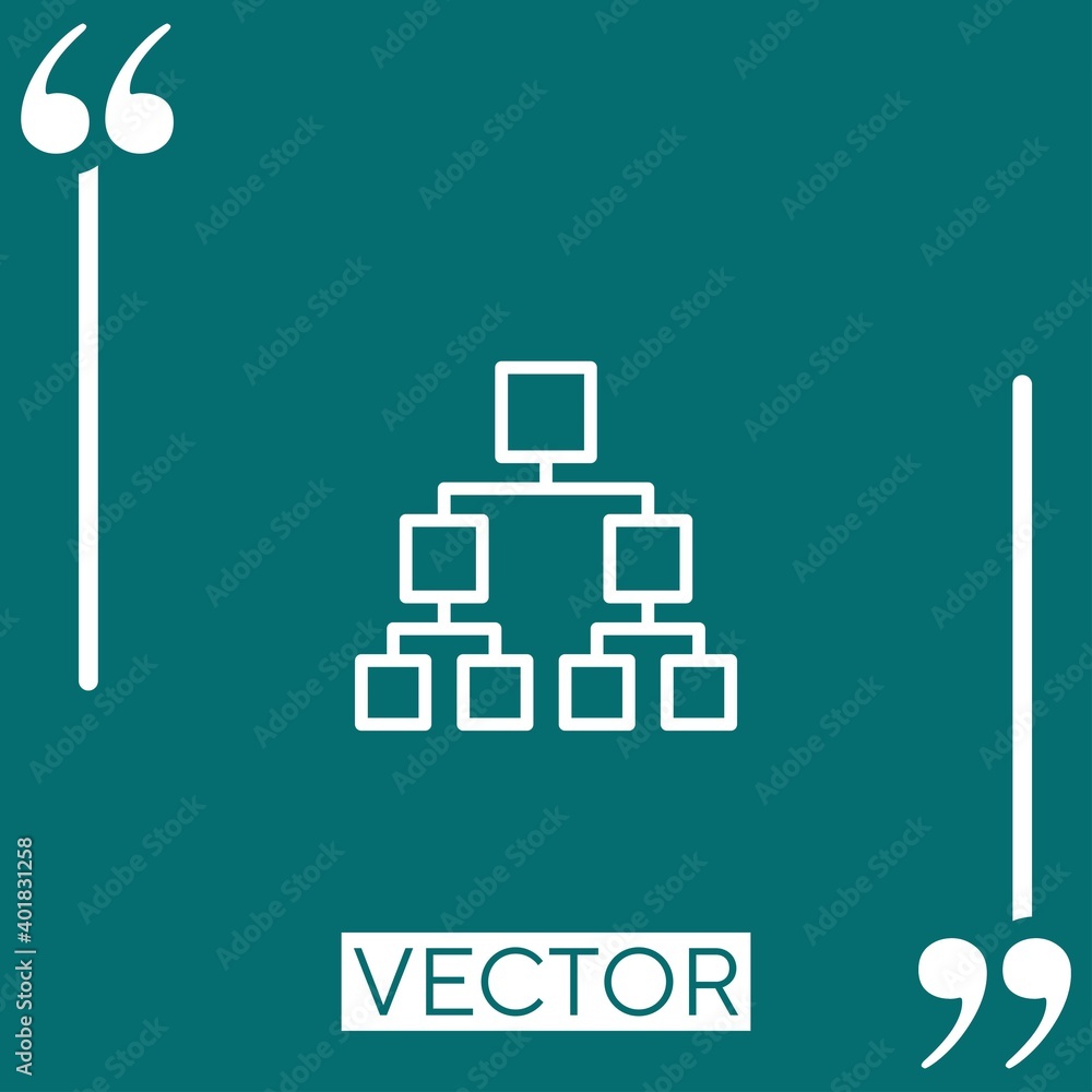 Poster hierarchical structure vector icon linear icon. editable stroke line