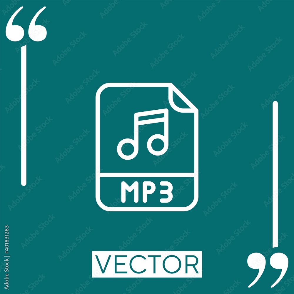 Poster mp vector icon linear icon. editable stroke line