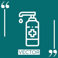hydroalcoholic gel vector icon Linear icon. Editable stroke line