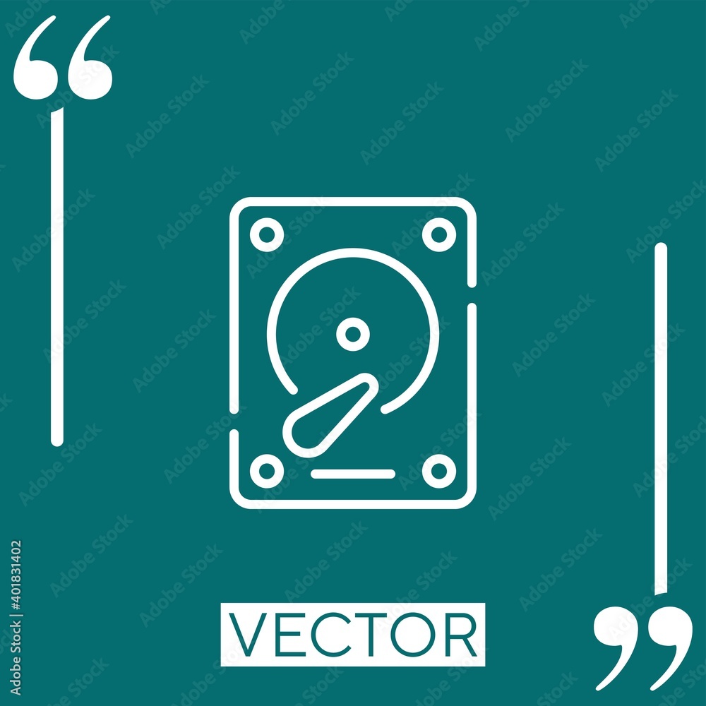 Poster harddisk vector icon linear icon. editable stroked line