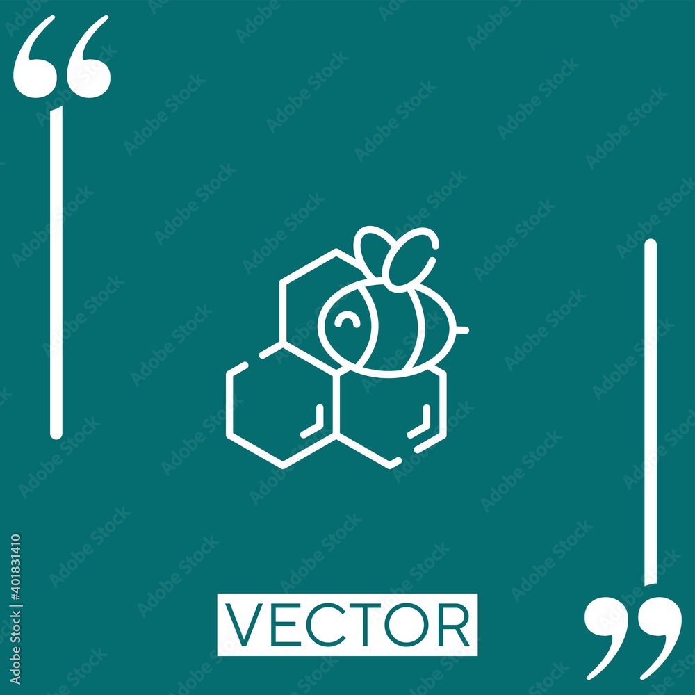 Poster honeycomb vector icon linear icon. editable stroked line
