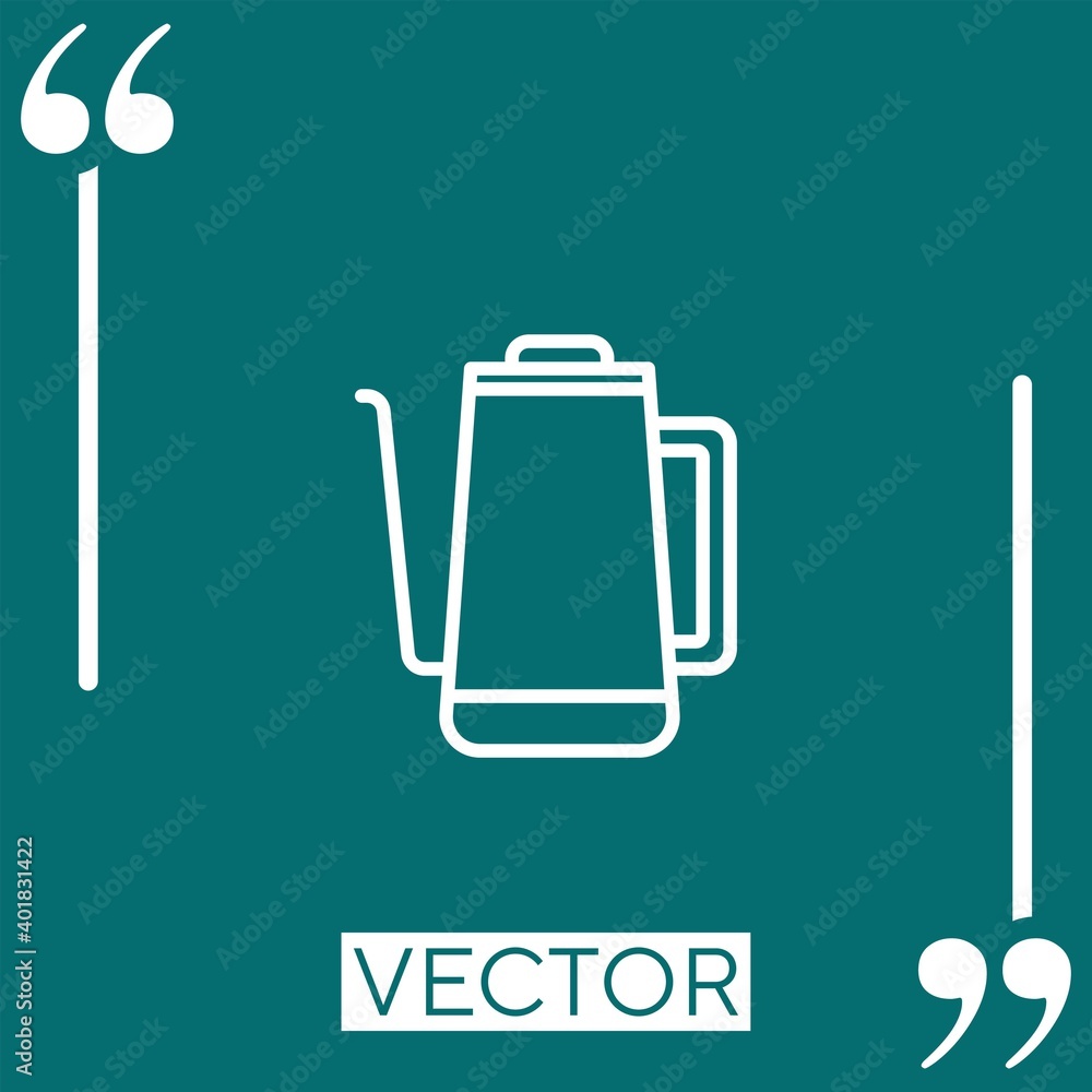 Poster kettle vector icon linear icon. editable stroked line