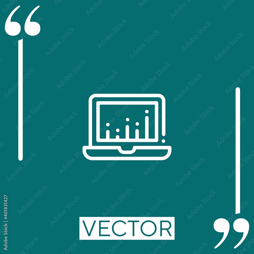 Poster laptop vector icon linear icon. editable stroked line