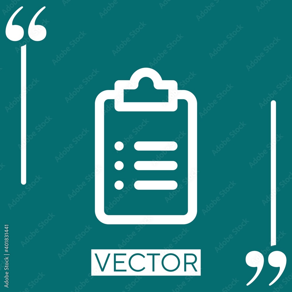 Poster list vector icon linear icon. editable stroke line