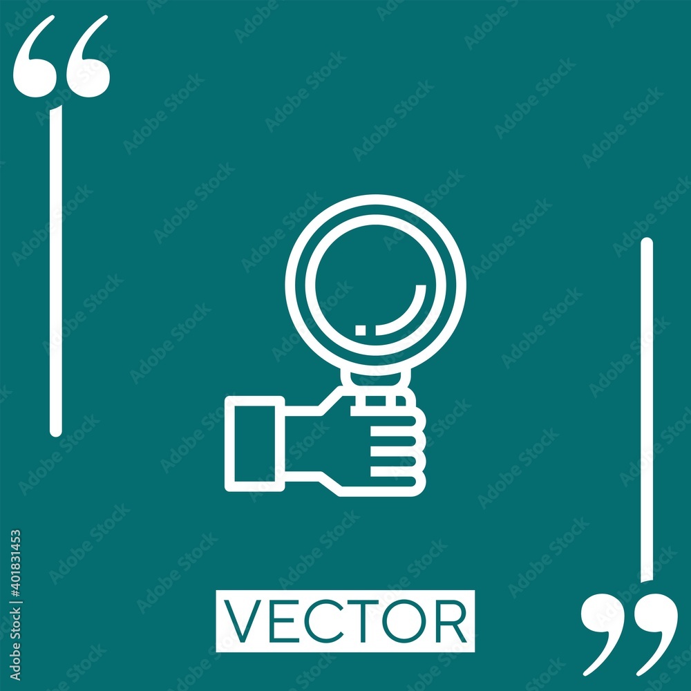 Poster magnifying glass vector icon linear icon. editable stroked line