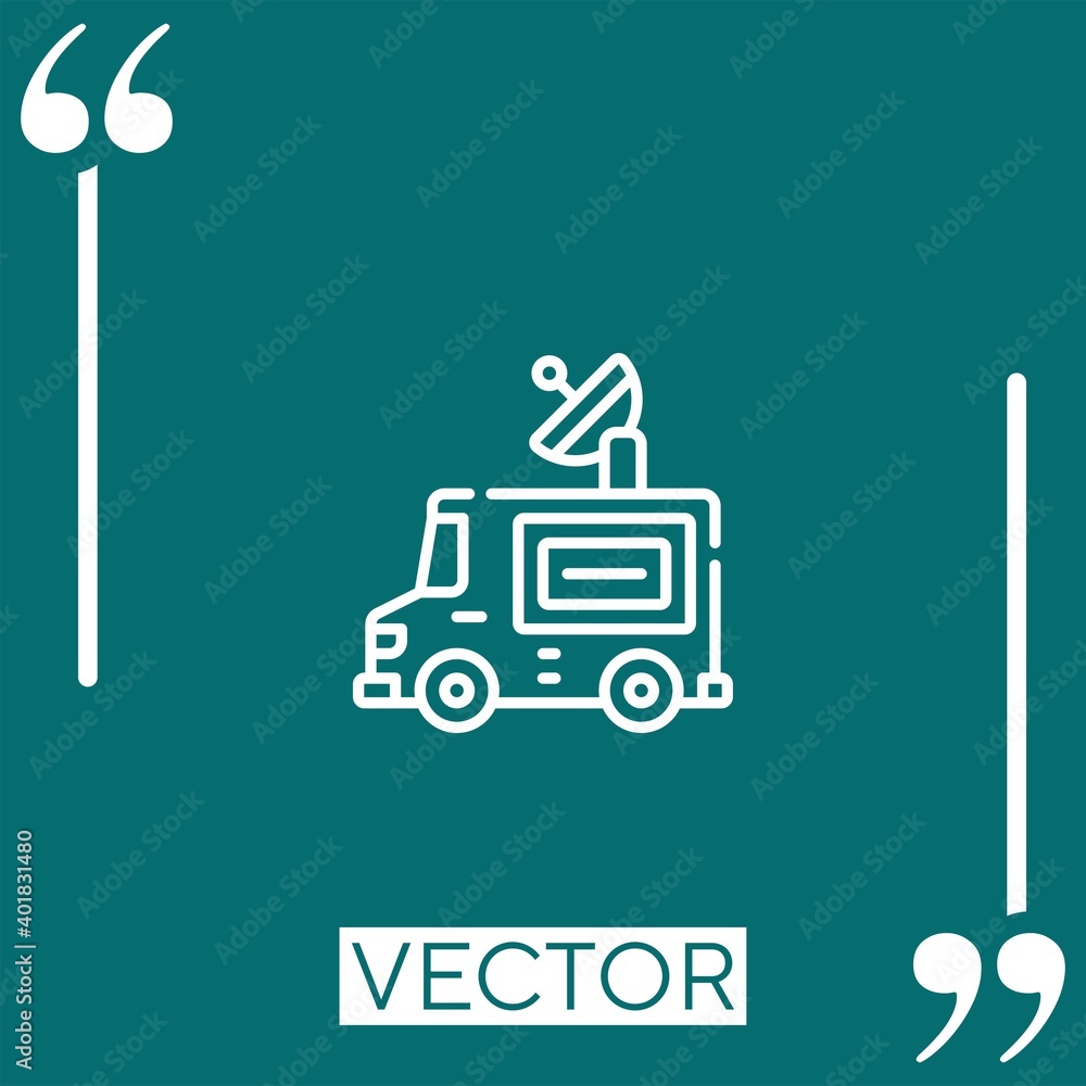 Poster mobile unit vector icon linear icon. editable stroked line
