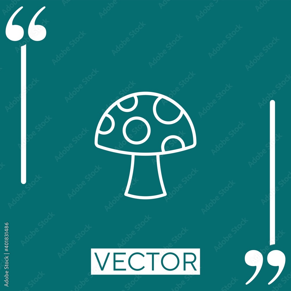 Poster mushroom vector icon linear icon. editable stroked line