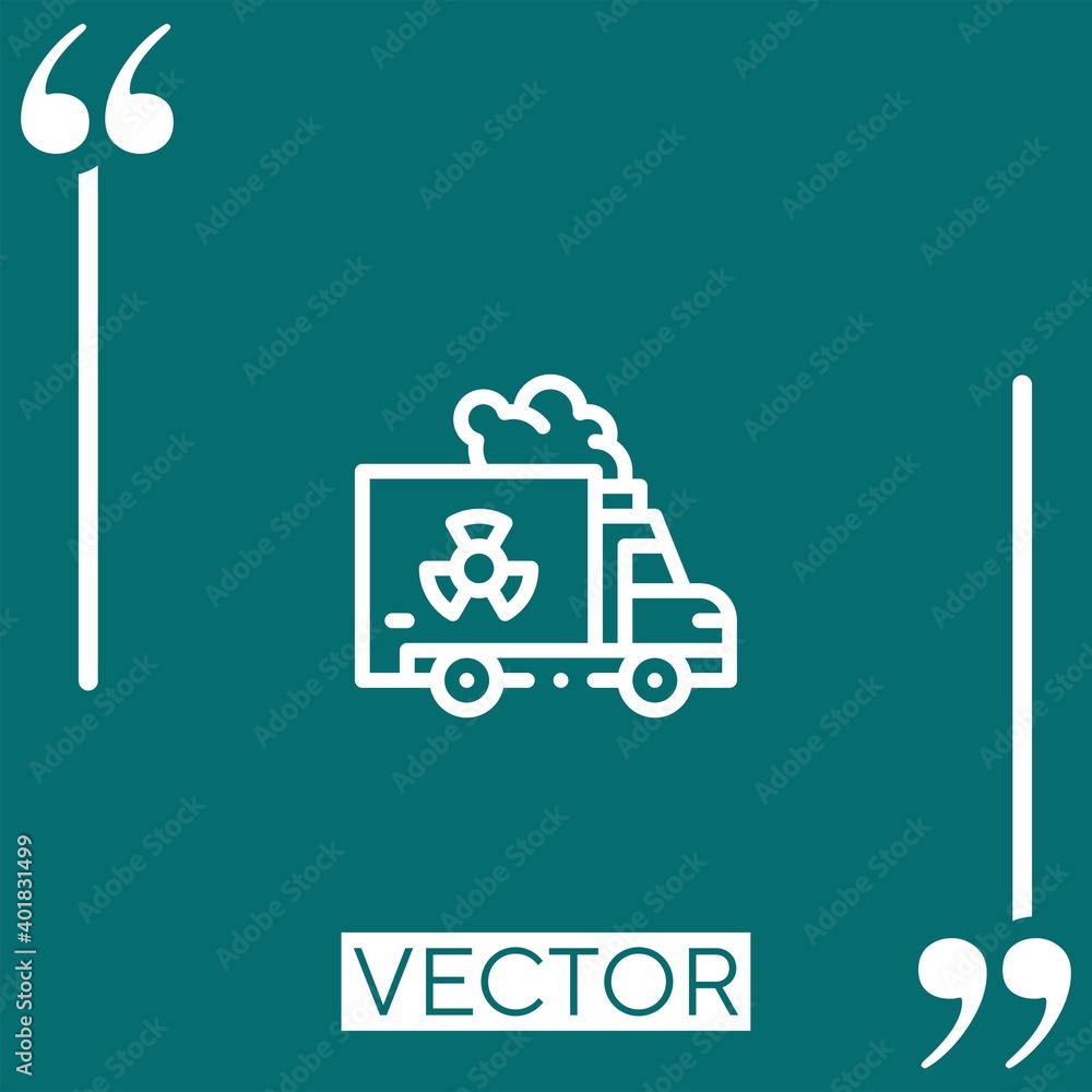 Poster nuclear vector icon linear icon. editable stroked line