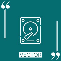 harddisk vector icon Linear icon. Editable stroked line