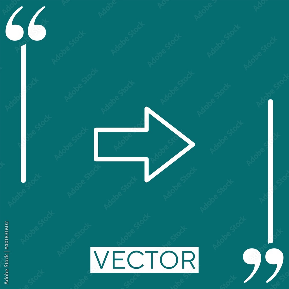 Aufkleber right vector icon linear icon. editable stroked line