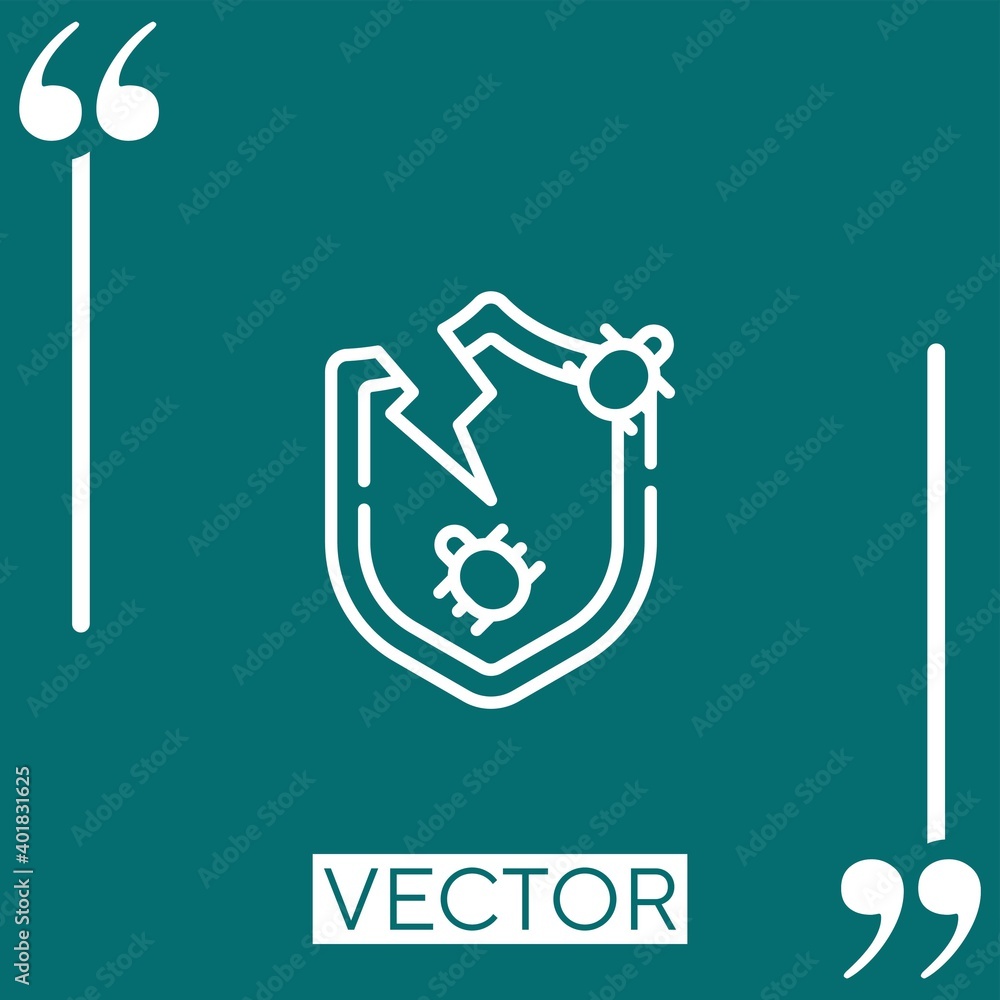 Poster shield vector icon linear icon. editable stroked line
