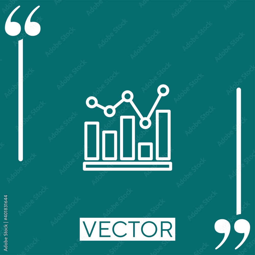 Poster stats vector icon linear icon. editable stroked line