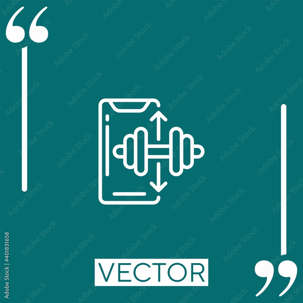 Poster training vector icon linear icon. editable stroke line