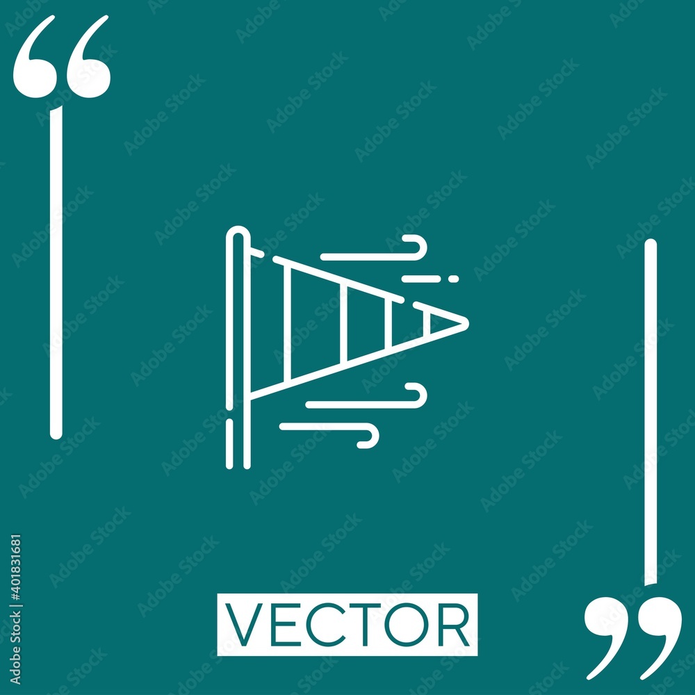 Poster wind direction vector icon linear icon. editable stroked line